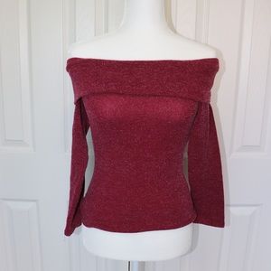 Maroon Off the Shoulder Blouse Size Medium